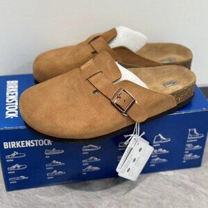 Birkenstock Boston brown Soft Footbed Suede Leather Clog Shoes New with box